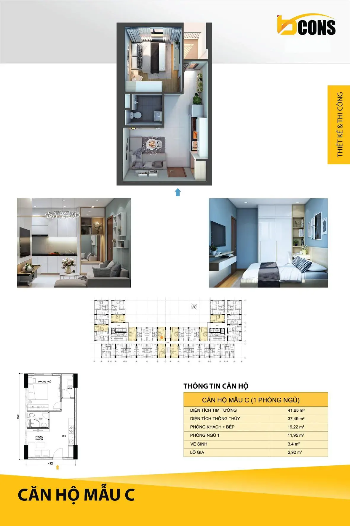 Bcons Miền Đông Căn hộ 1 Phòng Ngủ