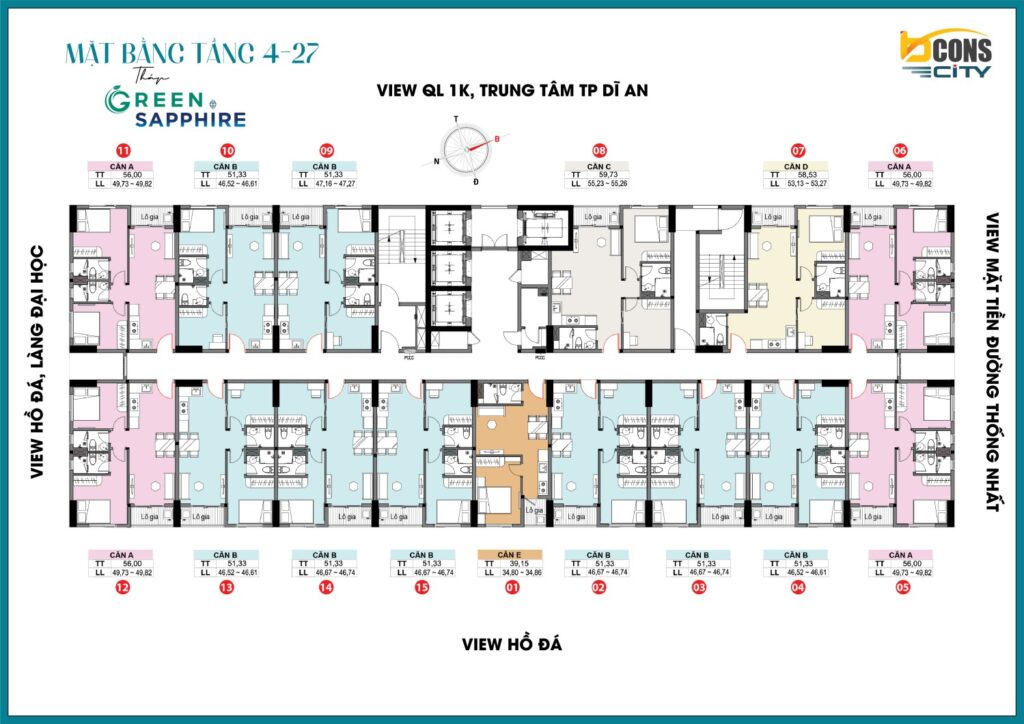 Mặt Bằng Tầng Tháp Green Sapphire