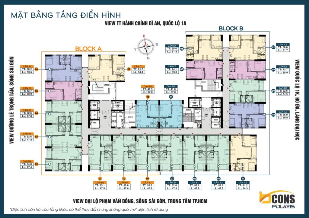 Mặt Bằng Tầng điển Hình Bcons Polaris Bcons Homes