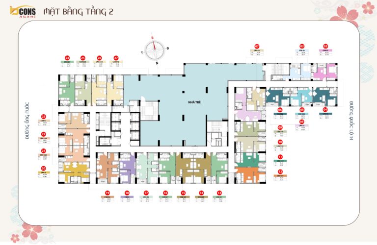 Mặt bằng tầng 2 bcons asahi