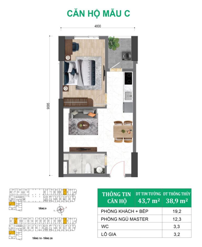Thiet Ke Can Ho Green Diamond 1pn