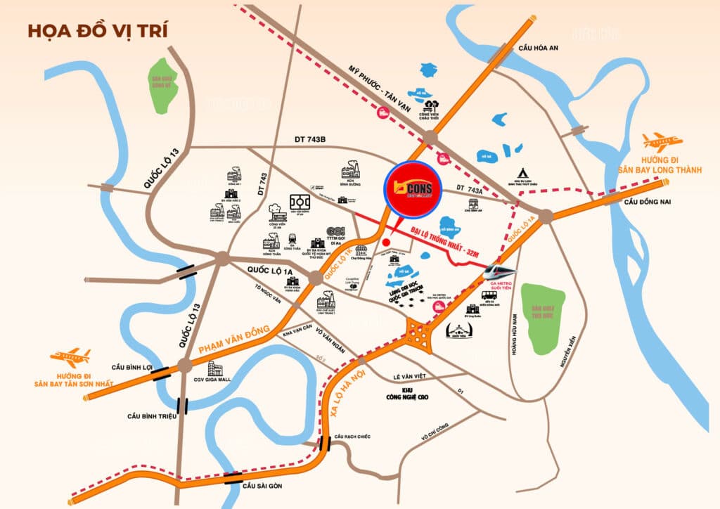 Vị Trí Nhà Phố Phát Khang Bcons Univer valley ( khu nhà phố phát khang dĩ an )