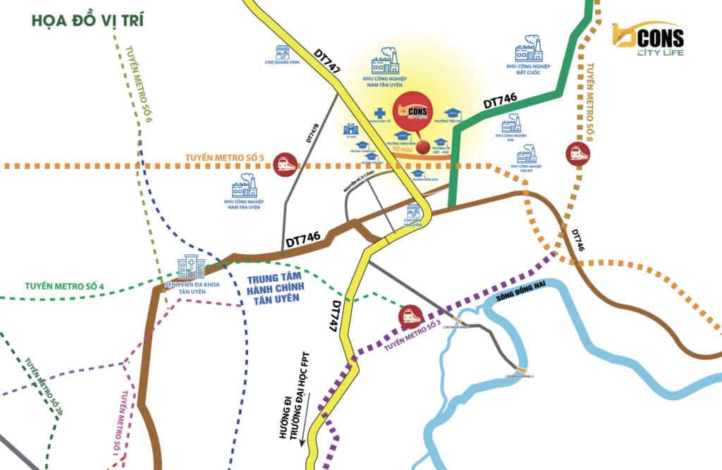 Họa đồ Vị Trí Ngang Bcons City Life